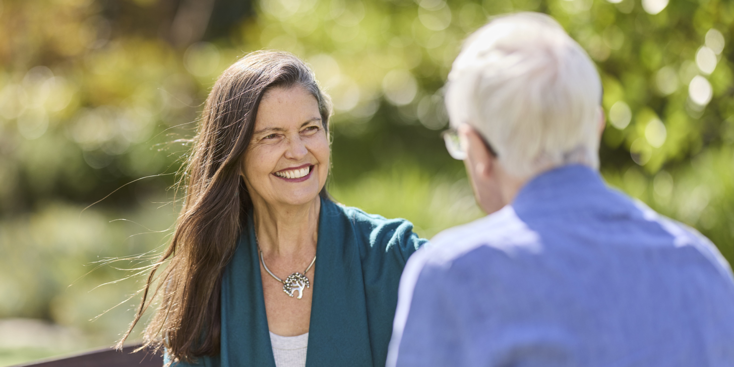 Aged care worker Suzi Gibson with a resident (1)