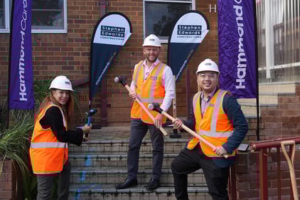 HammondCare staff readying to demolish (l-r) Veronica Mera, Michael Cooney and Steve Reyes-1