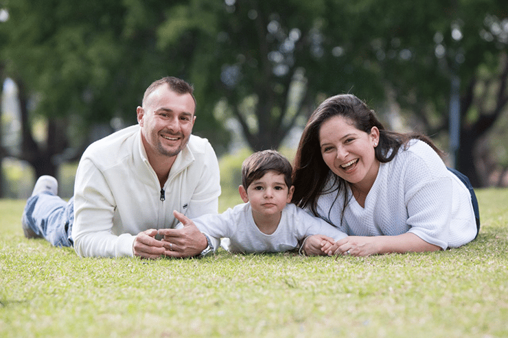 Derek Welsh with Natasha and their son Cristian