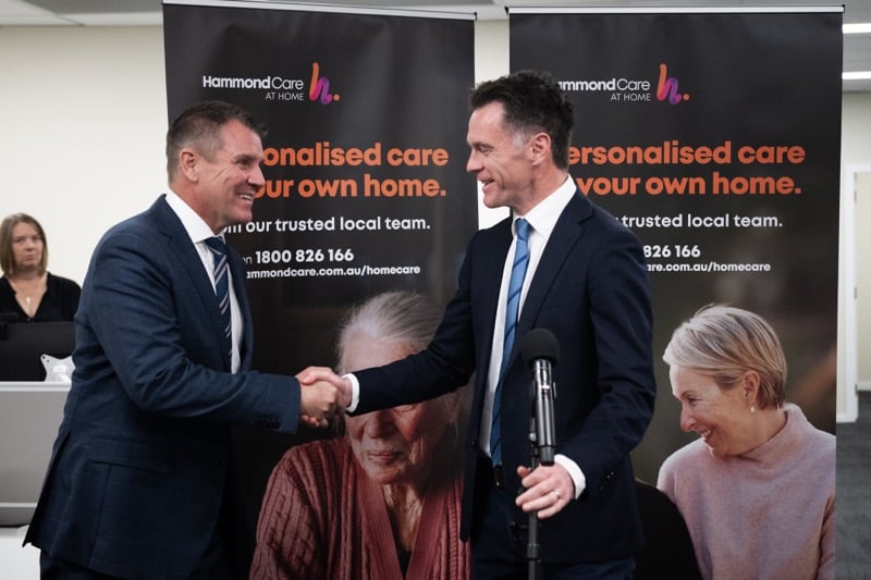 Premier Chris Minns and HammondCare CEO Mike Baird at Lismore