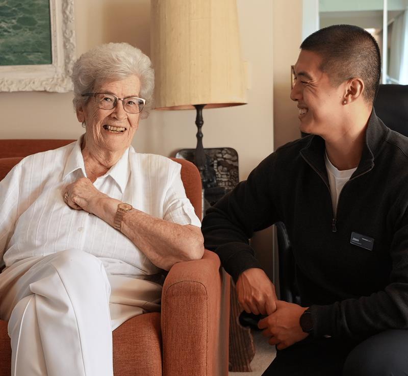 Laurie and physiotherapist Jason