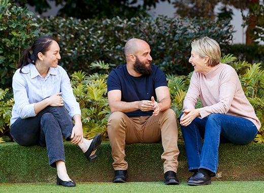 HammondCare employees socialising together outside