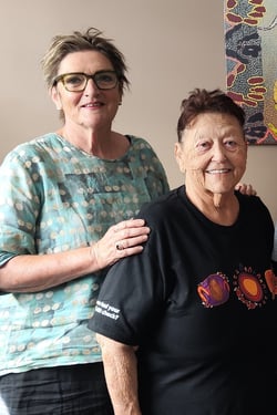Life Stories volunteer Jen Smith (left) with Aunt Ella McGrath (500mb)