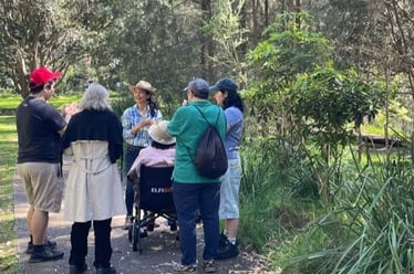 Mayu Kataoka with Chizuru and family on their forest bathing walk-1