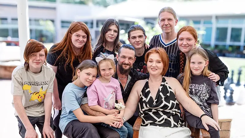 Dreams Program funding recipient Caroline and her family